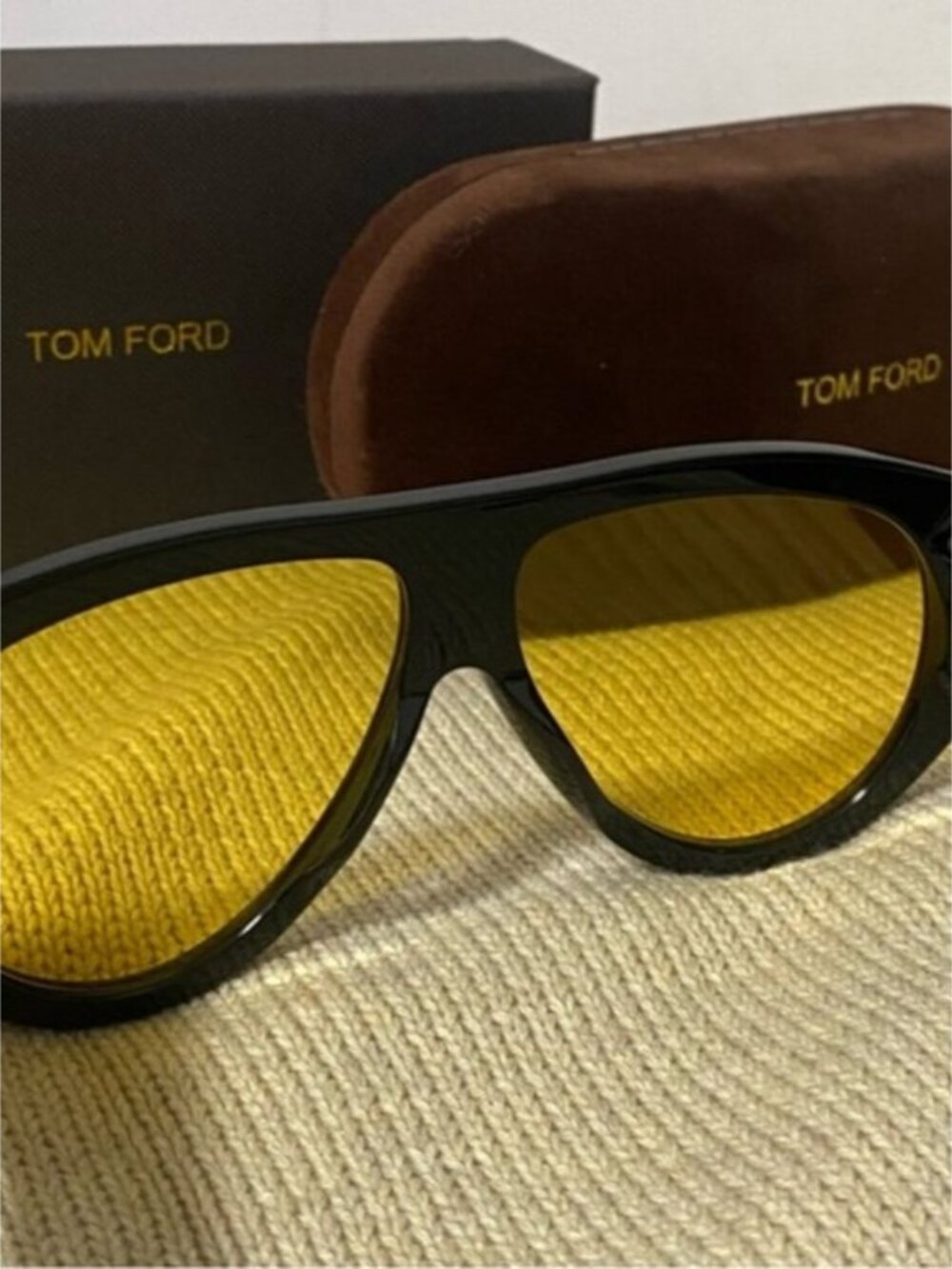 Tom Ford Black Sunglasses with Yellow Lenses - Picture 4 of 5
